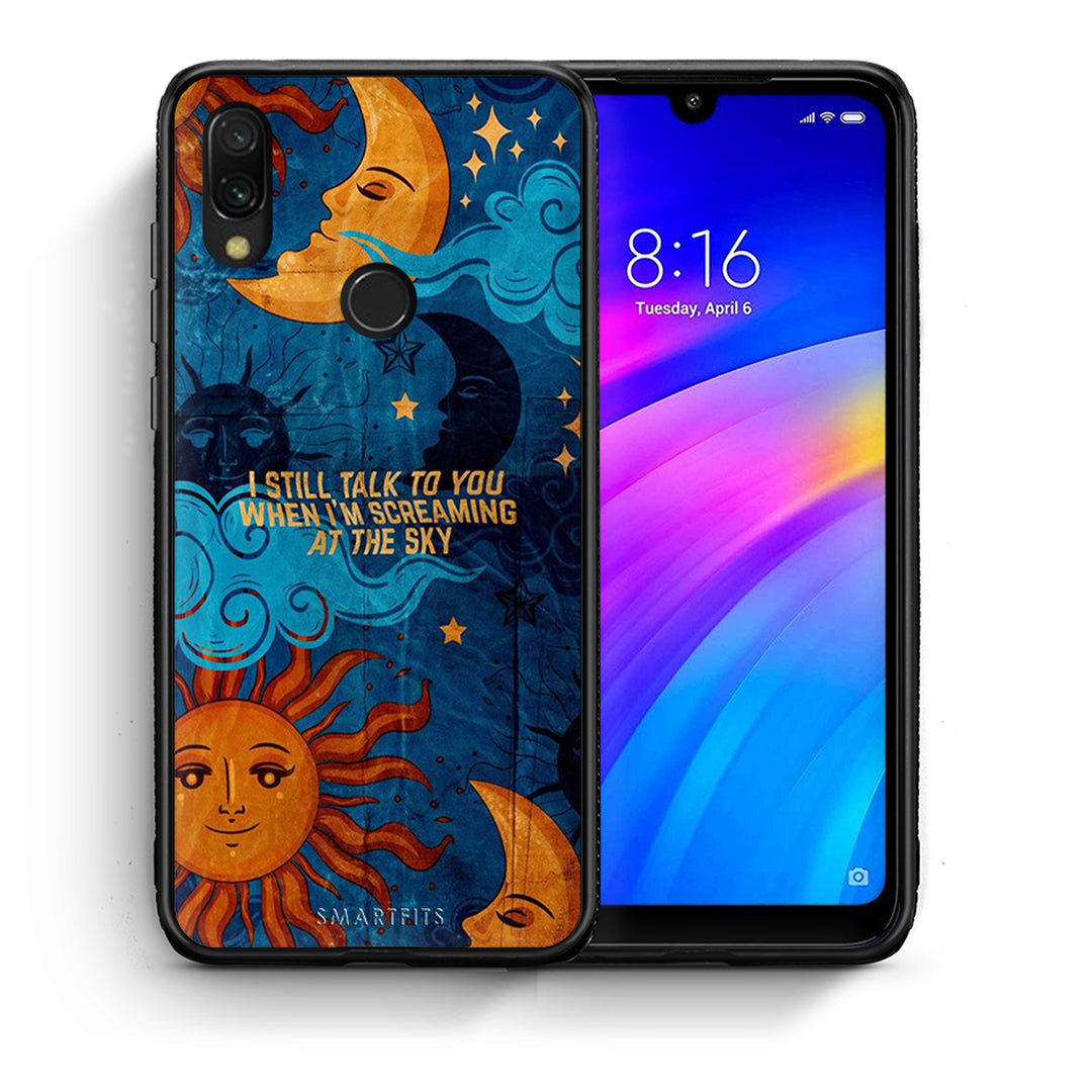 Θήκη Xiaomi Redmi 7 Screaming Sky από τη Smartfits με σχέδιο στο πίσω μέρος και μαύρο περίβλημα | Xiaomi Redmi 7 Screaming Sky case with colorful back and black bezels