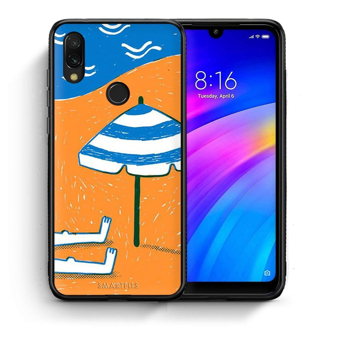 Θήκη Xiaomi Redmi 7 Summering από τη Smartfits με σχέδιο στο πίσω μέρος και μαύρο περίβλημα | Xiaomi Redmi 7 Summering case with colorful back and black bezels