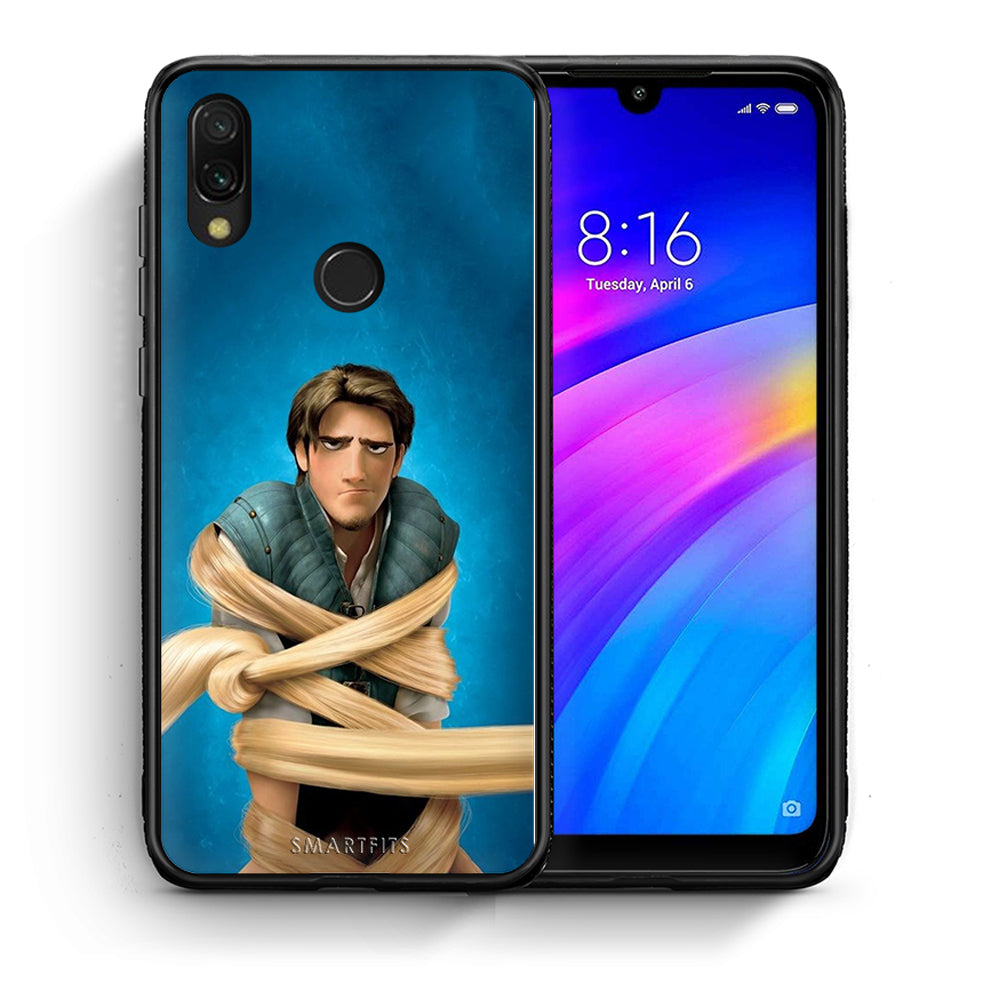 Θήκη Αγίου Βαλεντίνου Xiaomi Redmi 7 Tangled 1 από τη Smartfits με σχέδιο στο πίσω μέρος και μαύρο περίβλημα | Xiaomi Redmi 7 Tangled 1 case with colorful back and black bezels