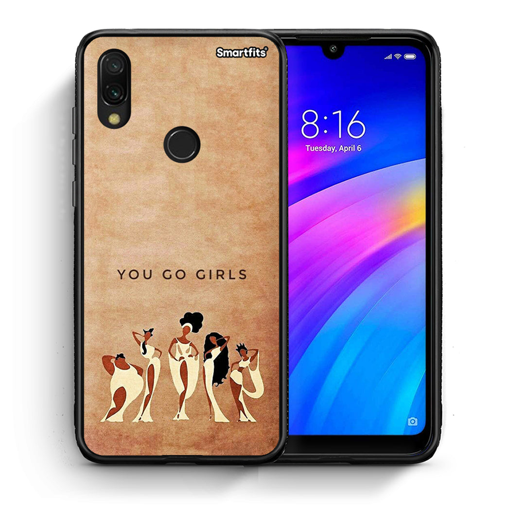 Θήκη Xiaomi Redmi 7 You Go Girl από τη Smartfits με σχέδιο στο πίσω μέρος και μαύρο περίβλημα | Xiaomi Redmi 7 You Go Girl case with colorful back and black bezels