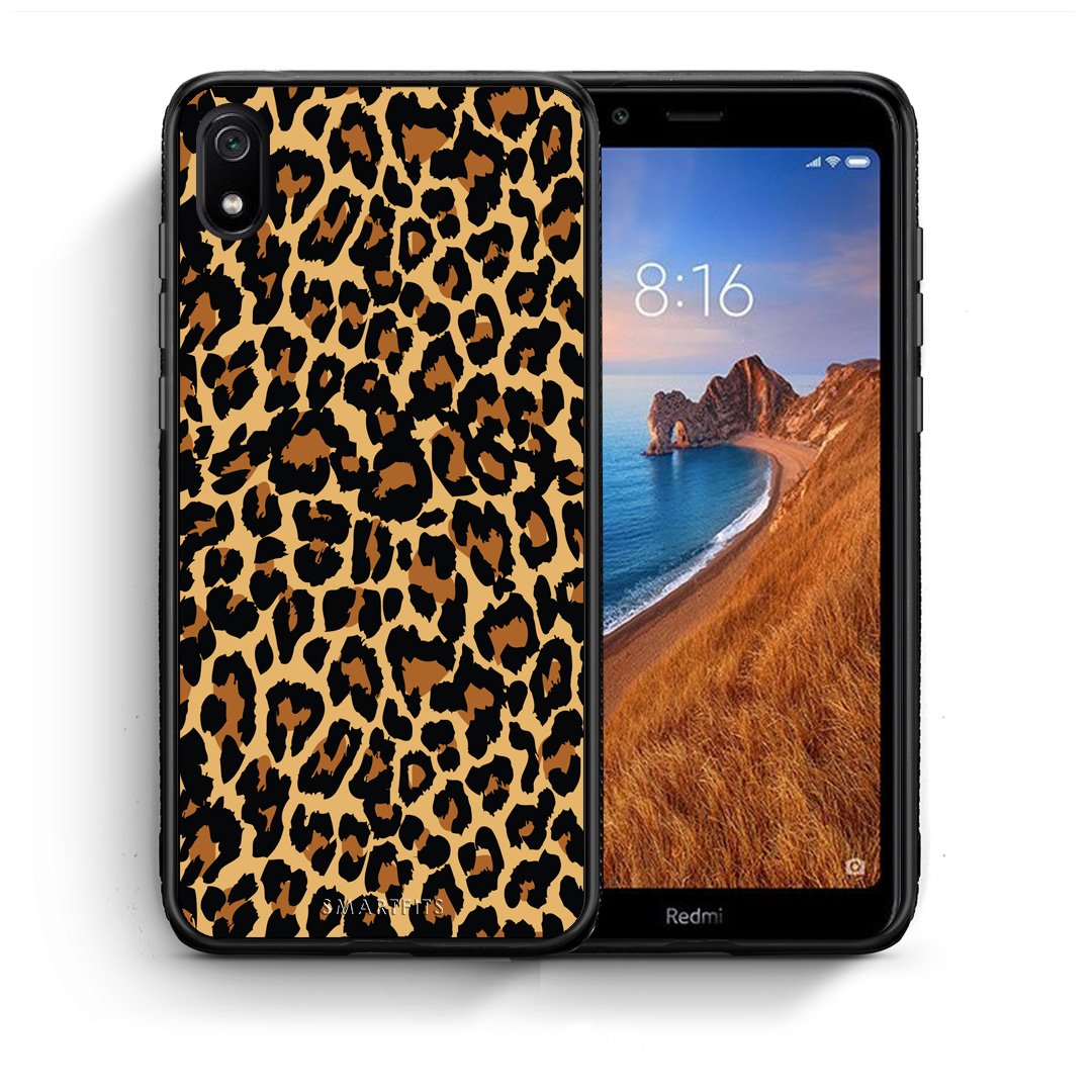 Θήκη Xiaomi Redmi 7A Leopard Animal από τη Smartfits με σχέδιο στο πίσω μέρος και μαύρο περίβλημα | Xiaomi Redmi 7A Leopard Animal case with colorful back and black bezels
