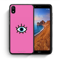 Thumbnail for Θήκη Xiaomi Redmi 7A Blue Eye Pink από τη Smartfits με σχέδιο στο πίσω μέρος και μαύρο περίβλημα | Xiaomi Redmi 7A Blue Eye Pink case with colorful back and black bezels