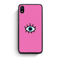 Thumbnail for Xiaomi Redmi 7A Blue Eye Pink θήκη από τη Smartfits με σχέδιο στο πίσω μέρος και μαύρο περίβλημα | Smartphone case with colorful back and black bezels by Smartfits