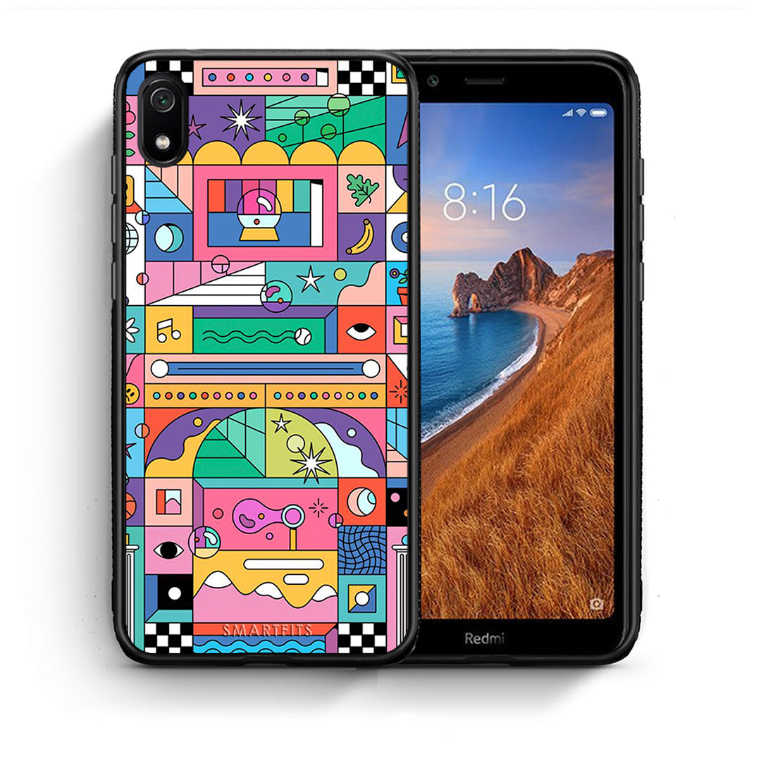 Θήκη Xiaomi Redmi 7A Bubbles Soap από τη Smartfits με σχέδιο στο πίσω μέρος και μαύρο περίβλημα | Xiaomi Redmi 7A Bubbles Soap case with colorful back and black bezels