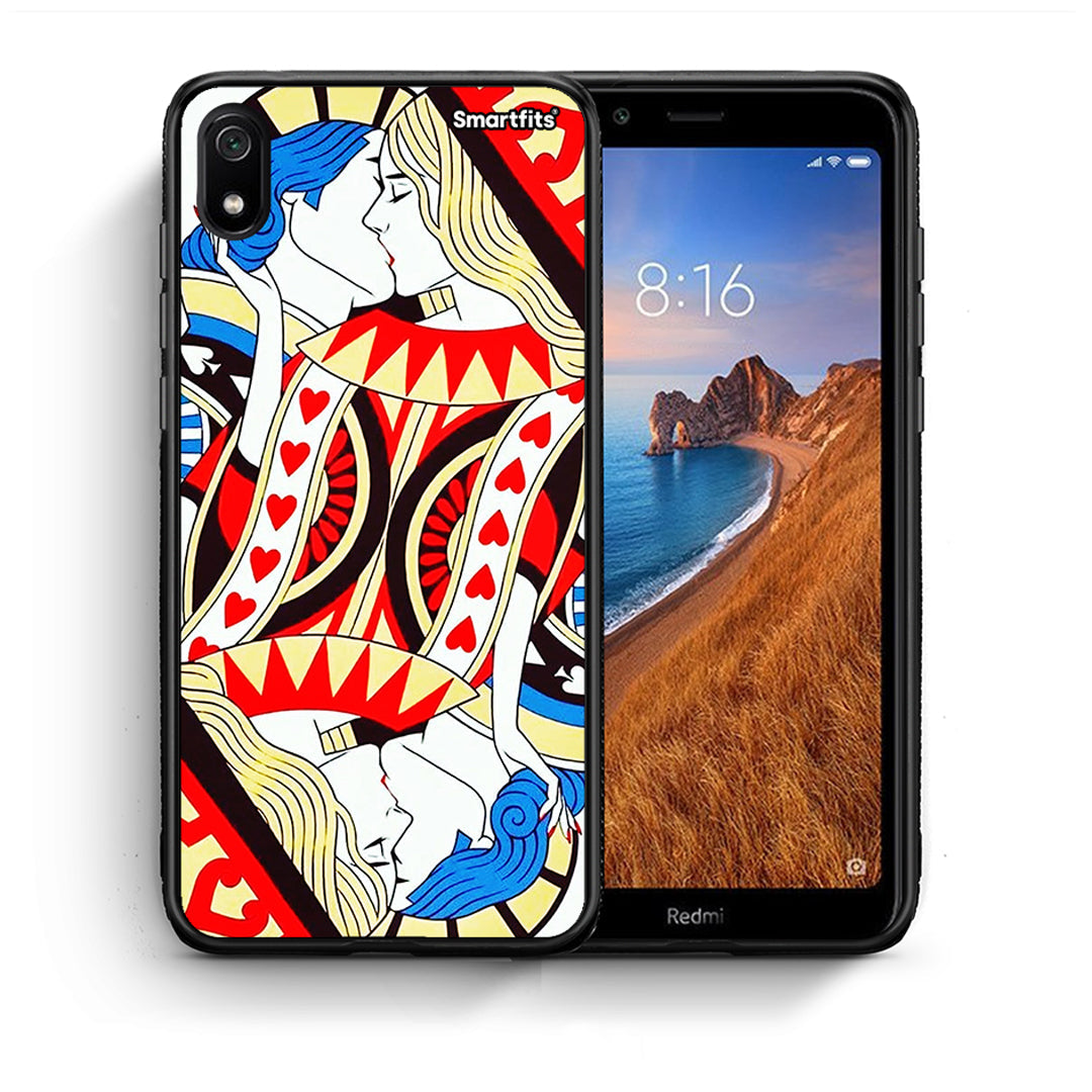Θήκη Xiaomi Redmi 7A Card Love από τη Smartfits με σχέδιο στο πίσω μέρος και μαύρο περίβλημα | Xiaomi Redmi 7A Card Love case with colorful back and black bezels