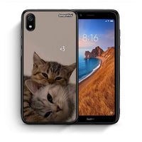 Thumbnail for Θήκη Xiaomi Redmi 7A Cats In Love από τη Smartfits με σχέδιο στο πίσω μέρος και μαύρο περίβλημα | Xiaomi Redmi 7A Cats In Love case with colorful back and black bezels