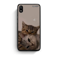Thumbnail for Xiaomi Redmi 7A Cats In Love Θήκη από τη Smartfits με σχέδιο στο πίσω μέρος και μαύρο περίβλημα | Smartphone case with colorful back and black bezels by Smartfits