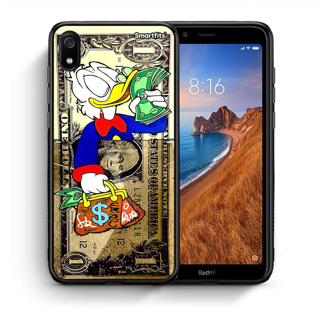 Θήκη Xiaomi Redmi 7A Duck Money από τη Smartfits με σχέδιο στο πίσω μέρος και μαύρο περίβλημα | Xiaomi Redmi 7A Duck Money case with colorful back and black bezels