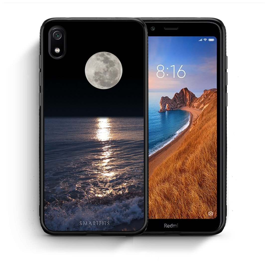 Θήκη Xiaomi Redmi 7A Moon Landscape από τη Smartfits με σχέδιο στο πίσω μέρος και μαύρο περίβλημα | Xiaomi Redmi 7A Moon Landscape case with colorful back and black bezels