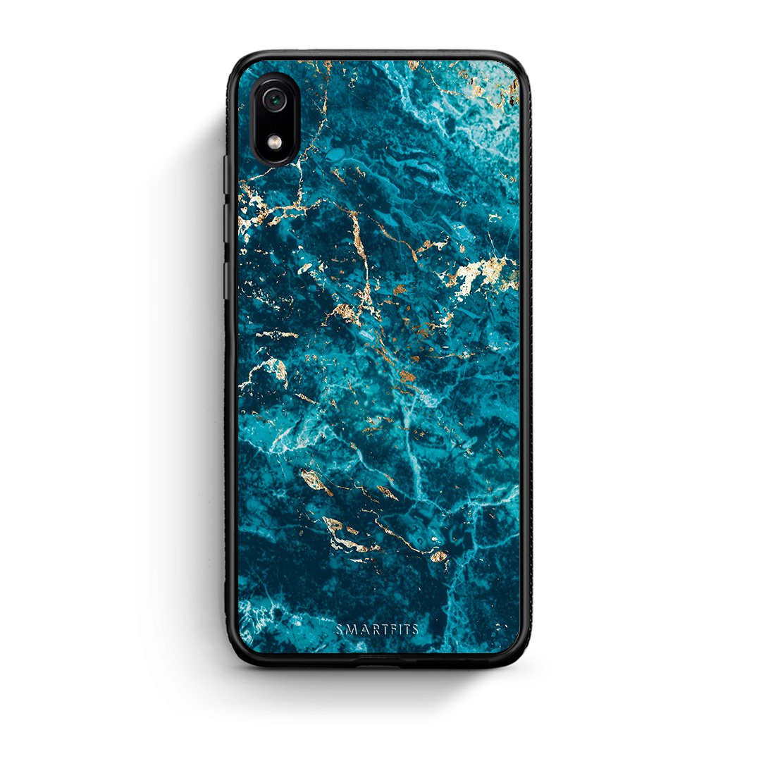 Xiaomi Redmi 7A Marble Blue θήκη από τη Smartfits με σχέδιο στο πίσω μέρος και μαύρο περίβλημα | Smartphone case with colorful back and black bezels by Smartfits