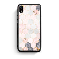 Thumbnail for 4 - Xiaomi Redmi 7A Hexagon Pink Marble case, cover, bumper