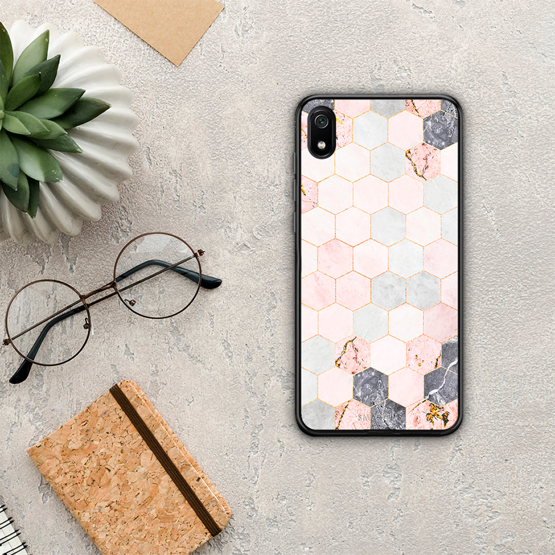 Marble Hexagon Pink - Xiaomi Redmi 7a case