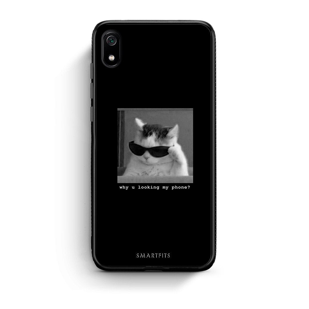 Xiaomi Redmi 7A Meme Cat θήκη από τη Smartfits με σχέδιο στο πίσω μέρος και μαύρο περίβλημα | Smartphone case with colorful back and black bezels by Smartfits