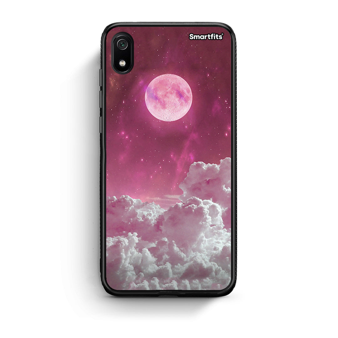Xiaomi Redmi 7A Pink Moon Θήκη από τη Smartfits με σχέδιο στο πίσω μέρος και μαύρο περίβλημα | Smartphone case with colorful back and black bezels by Smartfits