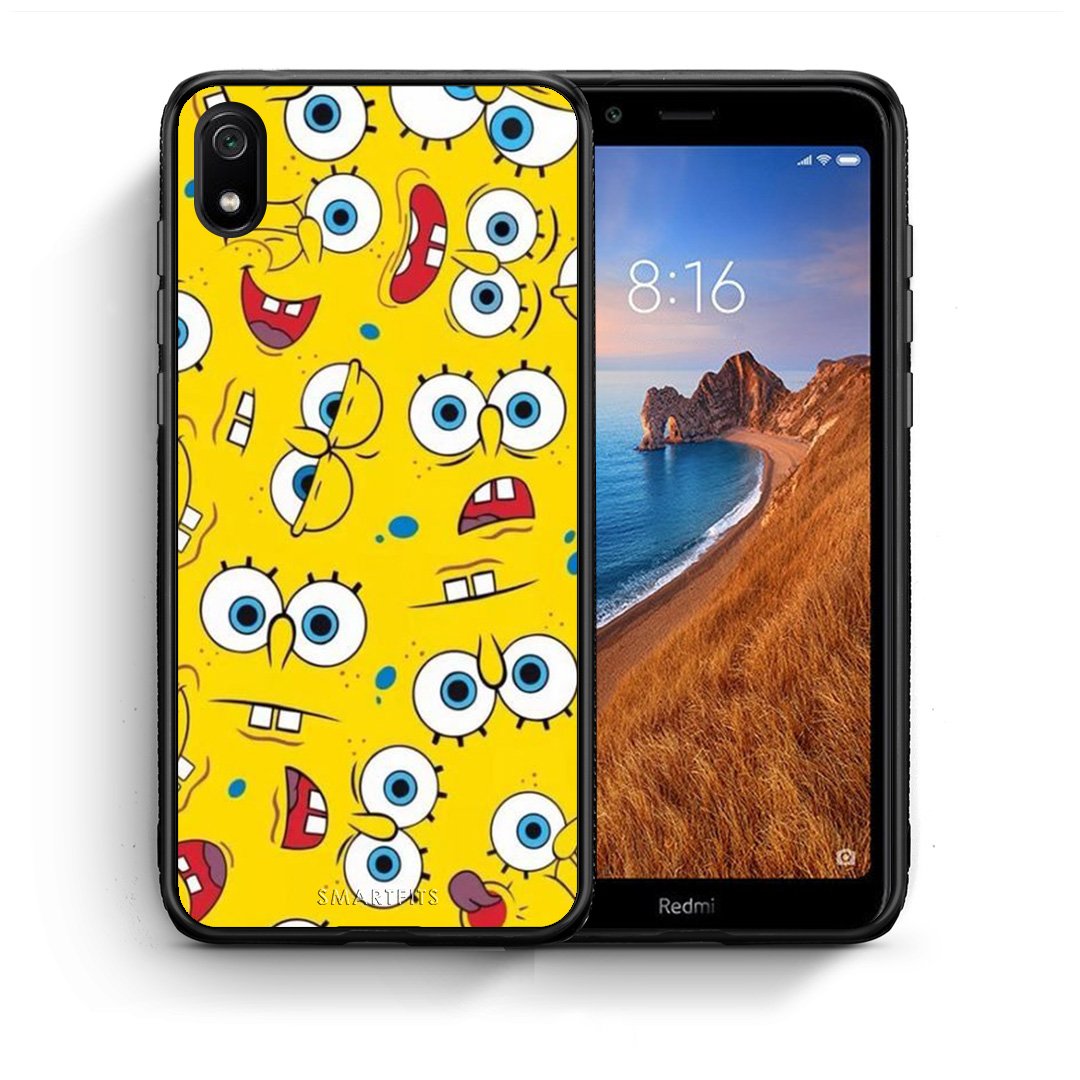 Θήκη Xiaomi Redmi 7A Sponge PopArt από τη Smartfits με σχέδιο στο πίσω μέρος και μαύρο περίβλημα | Xiaomi Redmi 7A Sponge PopArt case with colorful back and black bezels