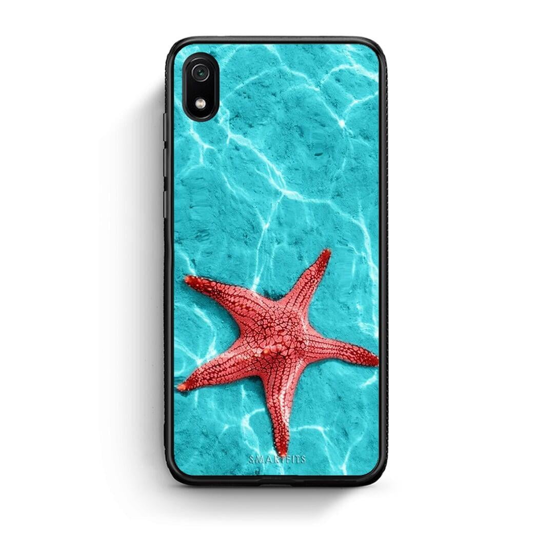 Xiaomi Redmi 7A Red Starfish Θήκη από τη Smartfits με σχέδιο στο πίσω μέρος και μαύρο περίβλημα | Smartphone case with colorful back and black bezels by Smartfits