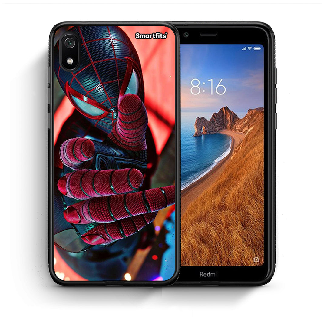 Θήκη Xiaomi Redmi 7A Spider Hand από τη Smartfits με σχέδιο στο πίσω μέρος και μαύρο περίβλημα | Xiaomi Redmi 7A Spider Hand case with colorful back and black bezels