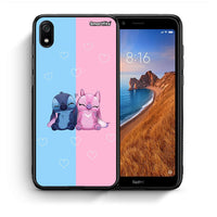 Thumbnail for Θήκη Xiaomi Redmi 7A Stitch And Angel από τη Smartfits με σχέδιο στο πίσω μέρος και μαύρο περίβλημα | Xiaomi Redmi 7A Stitch And Angel case with colorful back and black bezels