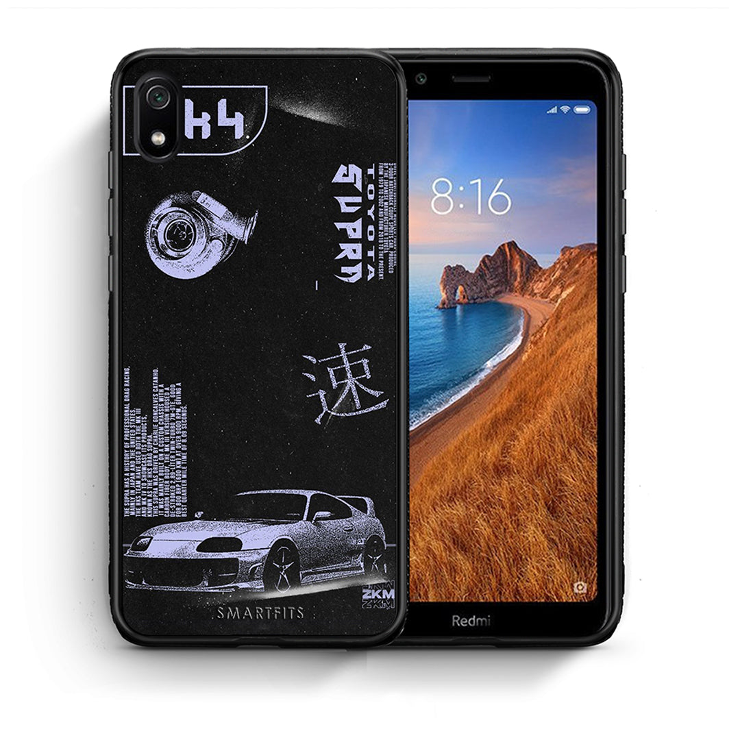 Θήκη Αγίου Βαλεντίνου Xiaomi Redmi 7A Tokyo Drift από τη Smartfits με σχέδιο στο πίσω μέρος και μαύρο περίβλημα | Xiaomi Redmi 7A Tokyo Drift case with colorful back and black bezels