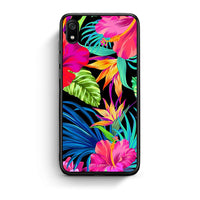 Thumbnail for Xiaomi Redmi 7A Tropical Flowers θήκη από τη Smartfits με σχέδιο στο πίσω μέρος και μαύρο περίβλημα | Smartphone case with colorful back and black bezels by Smartfits