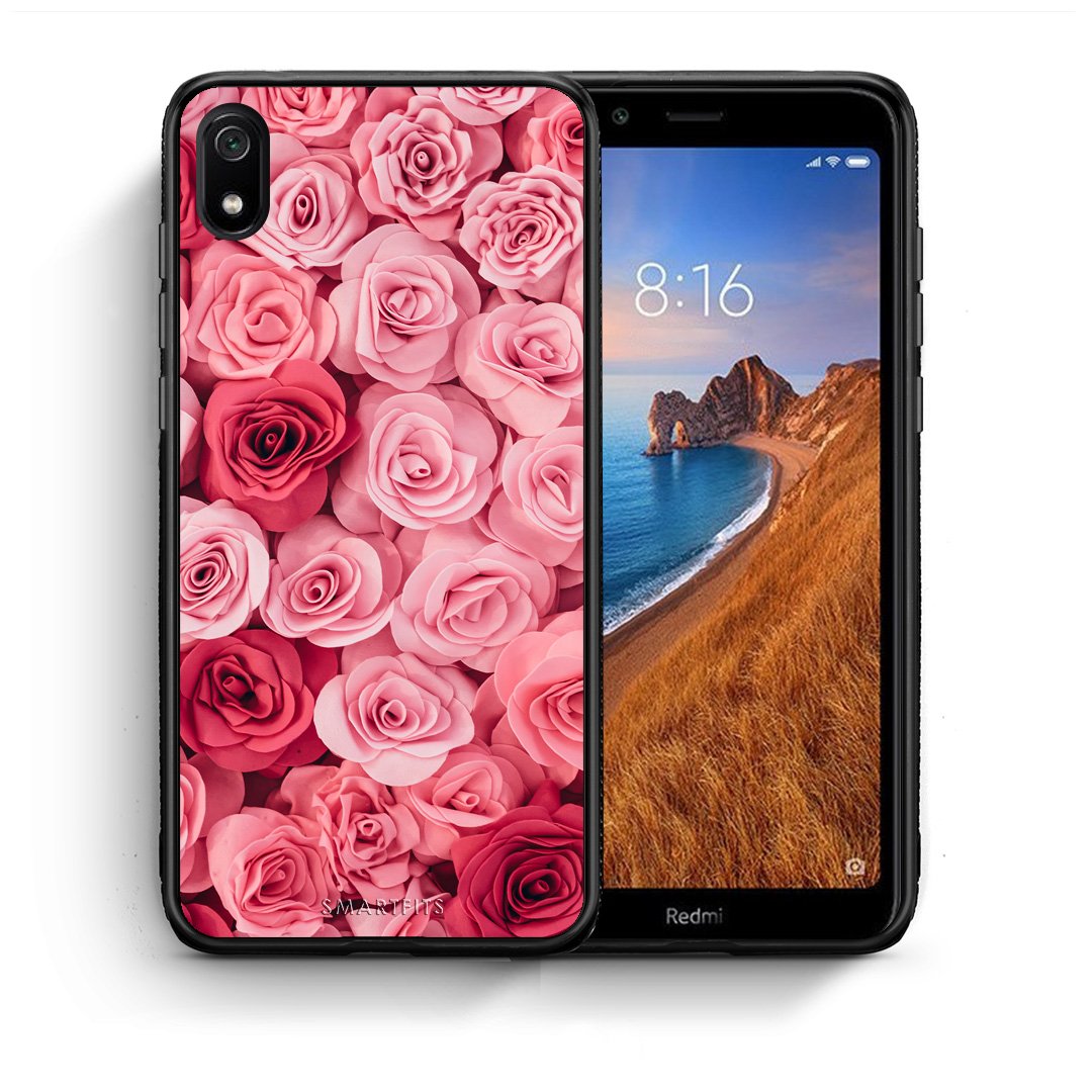 Θήκη Xiaomi Redmi 7A RoseGarden Valentine από τη Smartfits με σχέδιο στο πίσω μέρος και μαύρο περίβλημα | Xiaomi Redmi 7A RoseGarden Valentine case with colorful back and black bezels