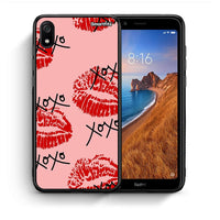 Thumbnail for Θήκη Xiaomi Redmi 7A XOXO Lips από τη Smartfits με σχέδιο στο πίσω μέρος και μαύρο περίβλημα | Xiaomi Redmi 7A XOXO Lips case with colorful back and black bezels