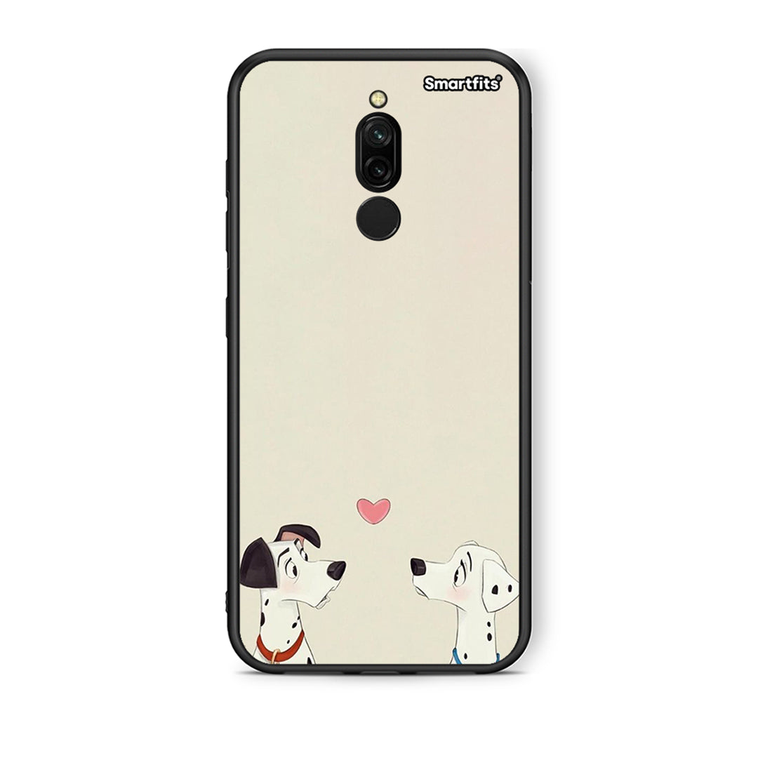 Xiaomi Redmi 8 Dalmatians Love θήκη από τη Smartfits με σχέδιο στο πίσω μέρος και μαύρο περίβλημα | Smartphone case with colorful back and black bezels by Smartfits