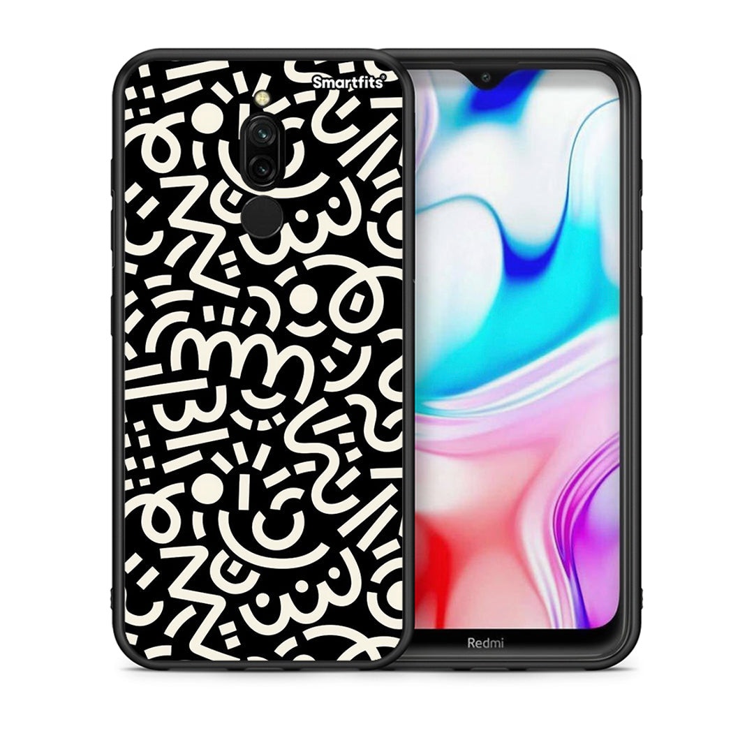 Θήκη Xiaomi Redmi 8 Doodle Art από τη Smartfits με σχέδιο στο πίσω μέρος και μαύρο περίβλημα | Xiaomi Redmi 8 Doodle Art case with colorful back and black bezels