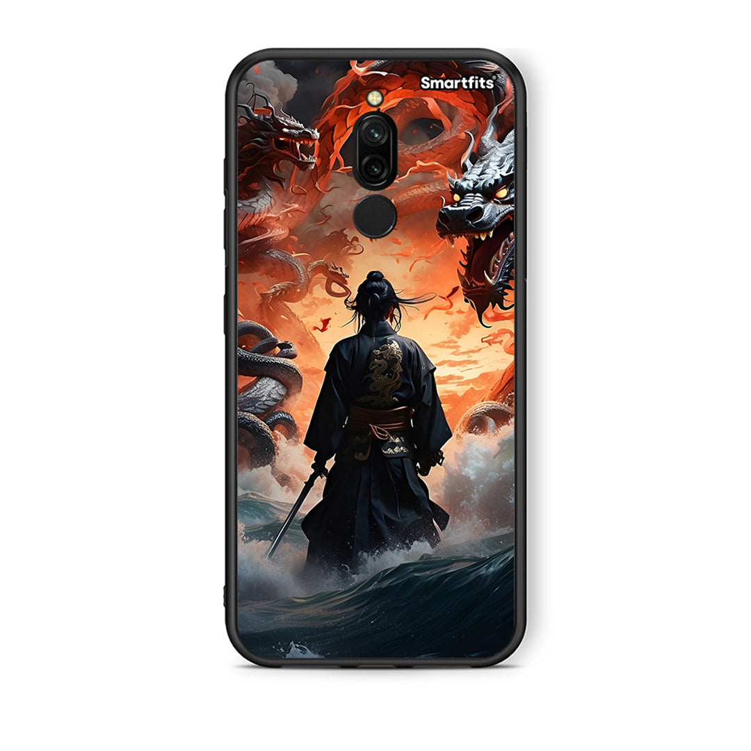 Xiaomi Redmi 8 Dragons Fight θήκη από τη Smartfits με σχέδιο στο πίσω μέρος και μαύρο περίβλημα | Smartphone case with colorful back and black bezels by Smartfits