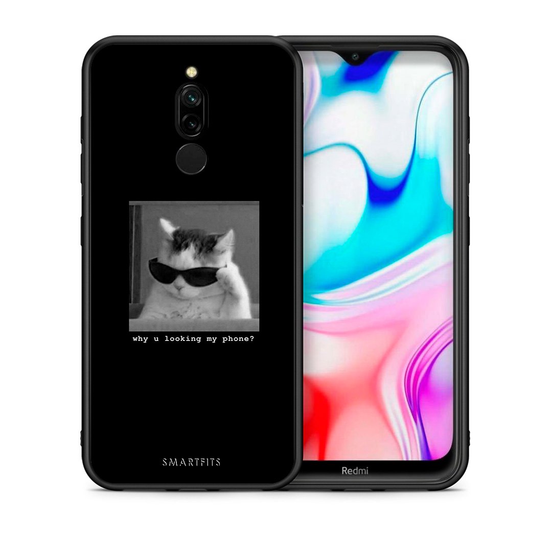 Θήκη Xiaomi Redmi 8 Meme Cat από τη Smartfits με σχέδιο στο πίσω μέρος και μαύρο περίβλημα | Xiaomi Redmi 8 Meme Cat case with colorful back and black bezels