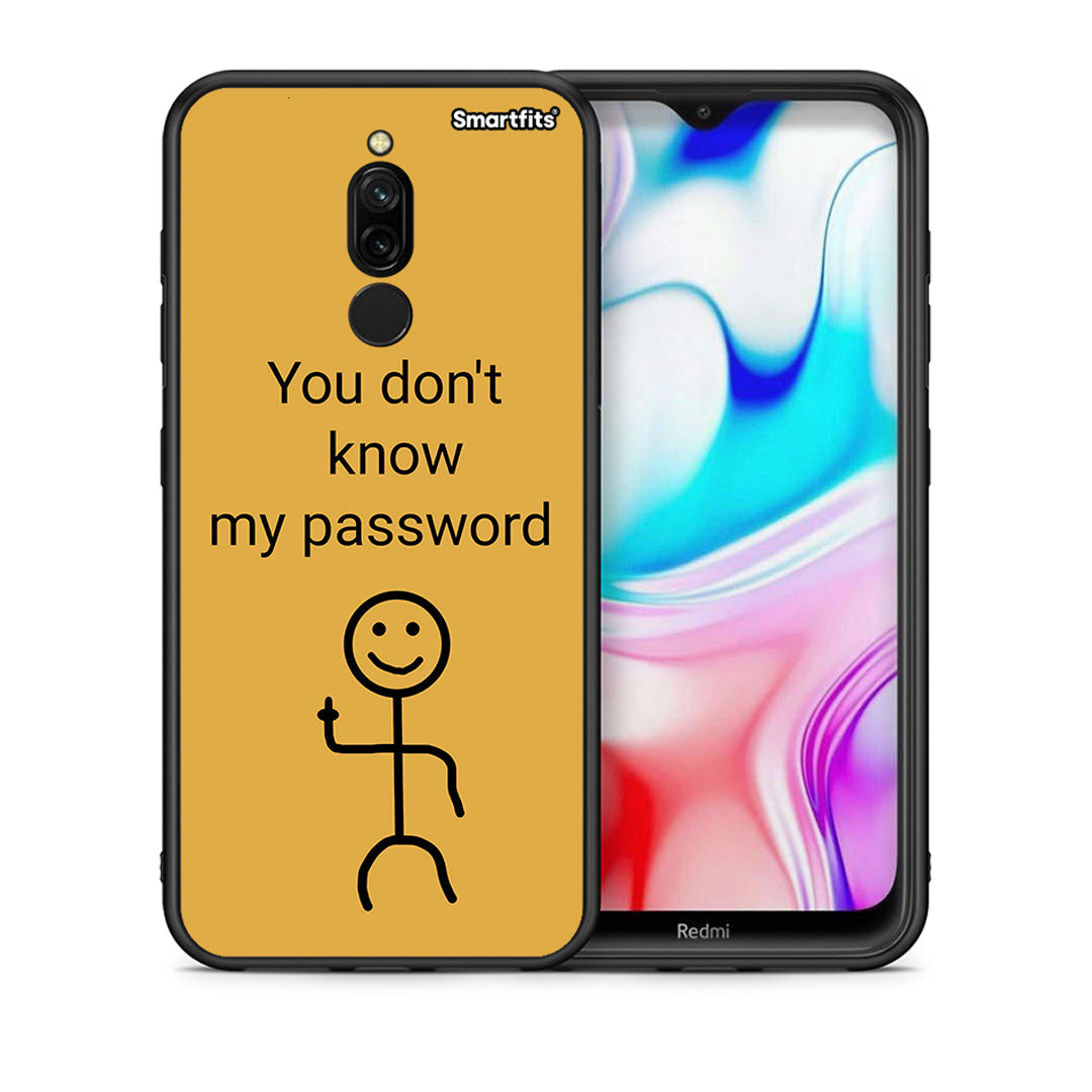 Θήκη Xiaomi Redmi 8 My Password από τη Smartfits με σχέδιο στο πίσω μέρος και μαύρο περίβλημα | Xiaomi Redmi 8 My Password case with colorful back and black bezels