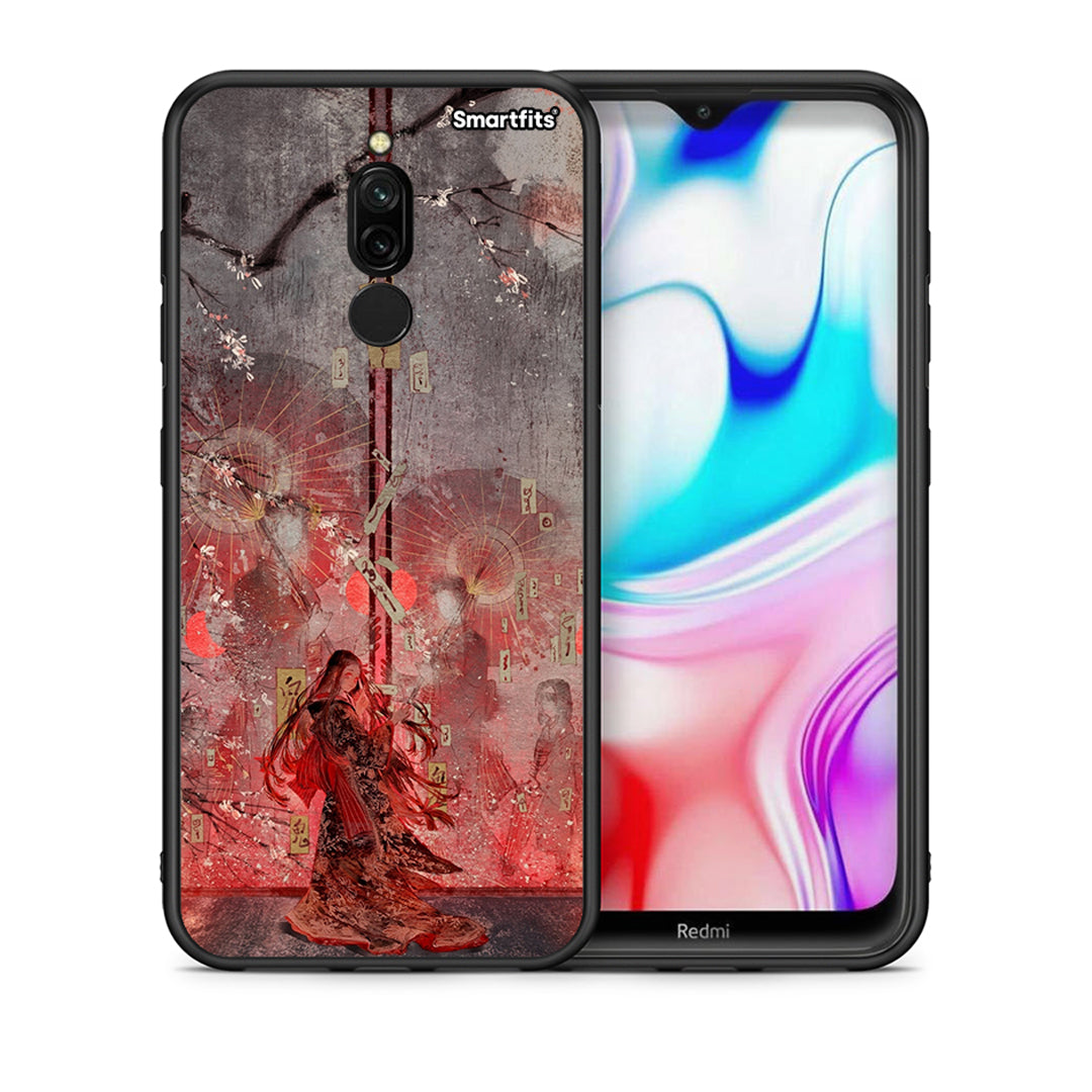 Θήκη Xiaomi Redmi 8 Nezuko Kamado από τη Smartfits με σχέδιο στο πίσω μέρος και μαύρο περίβλημα | Xiaomi Redmi 8 Nezuko Kamado case with colorful back and black bezels