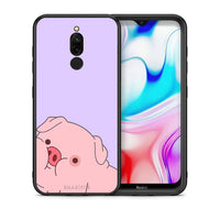Thumbnail for Θήκη Αγίου Βαλεντίνου Xiaomi Redmi 8 Pig Love 2 από τη Smartfits με σχέδιο στο πίσω μέρος και μαύρο περίβλημα | Xiaomi Redmi 8 Pig Love 2 case with colorful back and black bezels