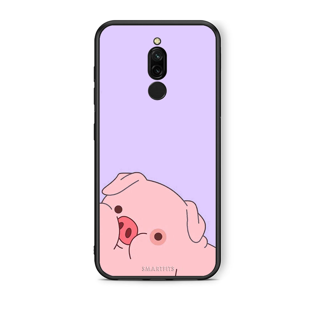 Xiaomi Redmi 8 Pig Love 2 Θήκη Αγίου Βαλεντίνου από τη Smartfits με σχέδιο στο πίσω μέρος και μαύρο περίβλημα | Smartphone case with colorful back and black bezels by Smartfits