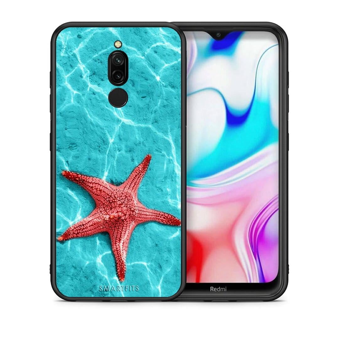 Θήκη Xiaomi Redmi 8 Red Starfish από τη Smartfits με σχέδιο στο πίσω μέρος και μαύρο περίβλημα | Xiaomi Redmi 8 Red Starfish case with colorful back and black bezels