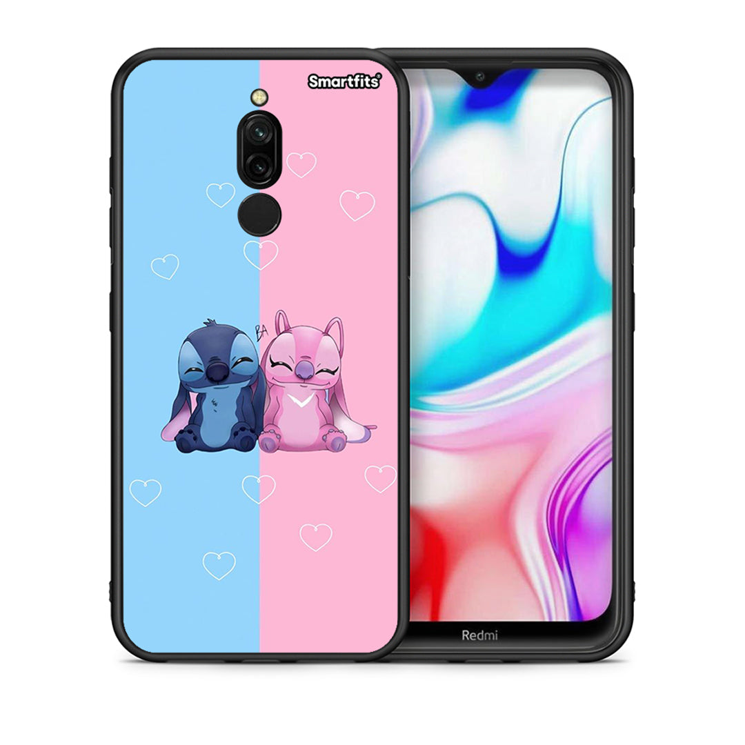 Θήκη Xiaomi Redmi 8 Stitch And Angel από τη Smartfits με σχέδιο στο πίσω μέρος και μαύρο περίβλημα | Xiaomi Redmi 8 Stitch And Angel case with colorful back and black bezels