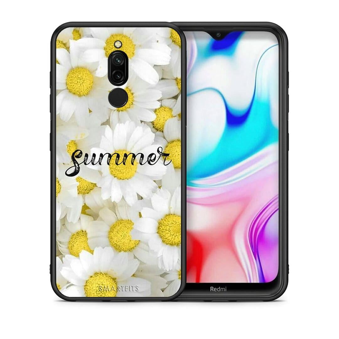 Θήκη Xiaomi Redmi 8 Summer Daisies από τη Smartfits με σχέδιο στο πίσω μέρος και μαύρο περίβλημα | Xiaomi Redmi 8 Summer Daisies case with colorful back and black bezels