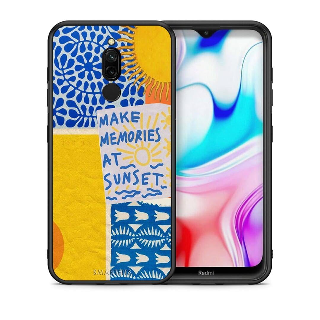 Θήκη Xiaomi Redmi 8 Sunset Memories από τη Smartfits με σχέδιο στο πίσω μέρος και μαύρο περίβλημα | Xiaomi Redmi 8 Sunset Memories case with colorful back and black bezels