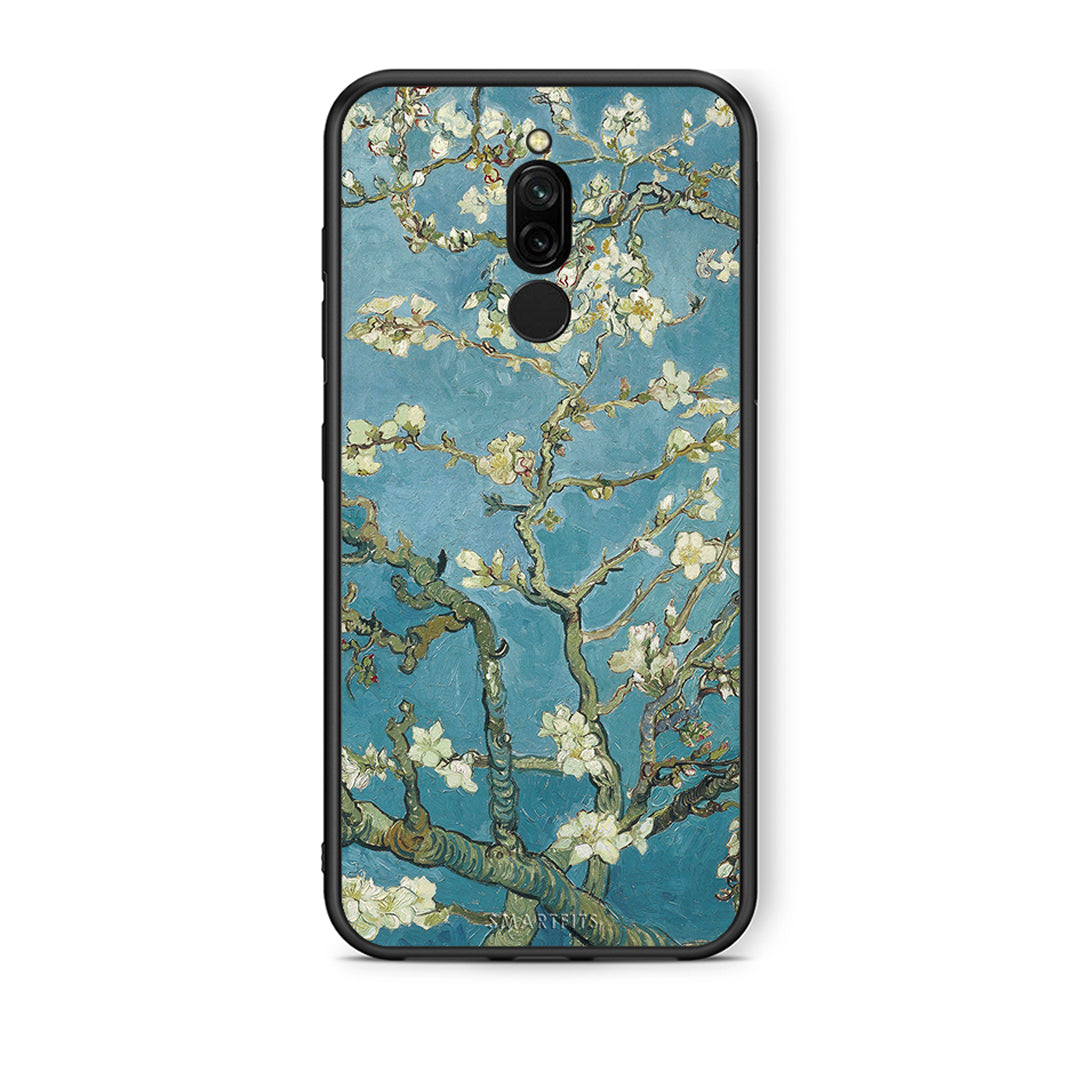 Xiaomi Redmi 8 White Blossoms θήκη από τη Smartfits με σχέδιο στο πίσω μέρος και μαύρο περίβλημα | Smartphone case with colorful back and black bezels by Smartfits