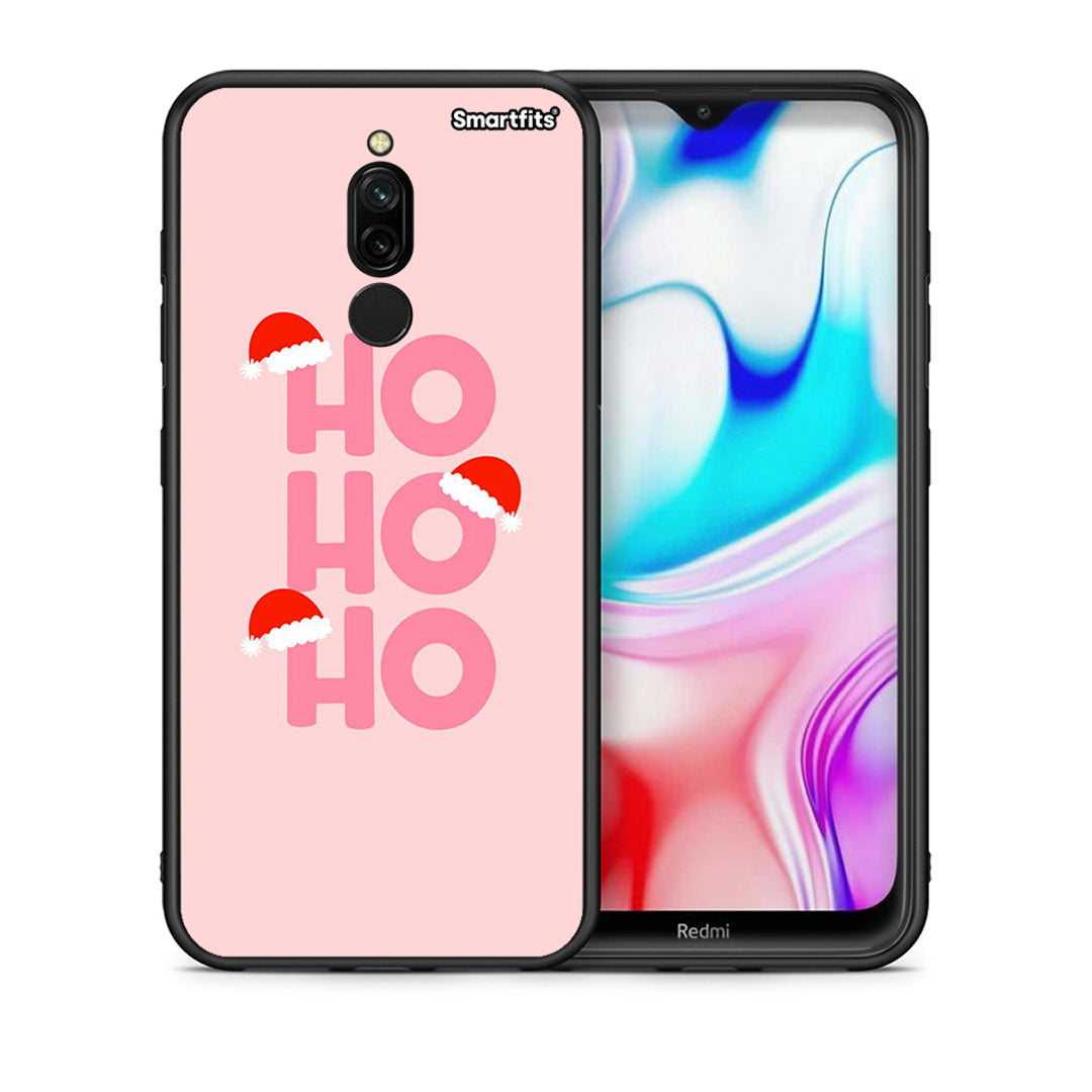 Θήκη Xiaomi Redmi 8 Xmas Ho Ho Ho από τη Smartfits με σχέδιο στο πίσω μέρος και μαύρο περίβλημα | Xiaomi Redmi 8 Xmas Ho Ho Ho case with colorful back and black bezels