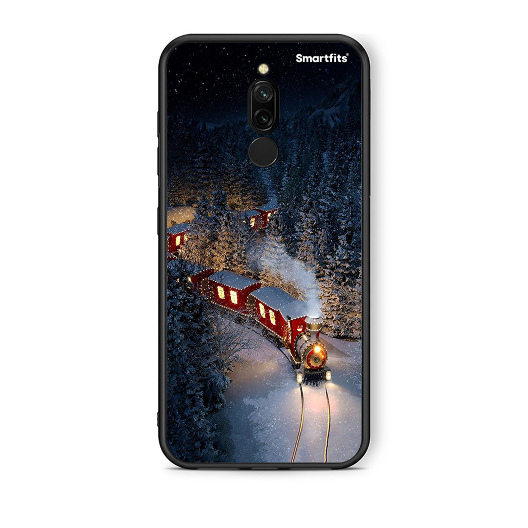 Xiaomi Redmi 8 Xmas Train θήκη από τη Smartfits με σχέδιο στο πίσω μέρος και μαύρο περίβλημα | Smartphone case with colorful back and black bezels by Smartfits