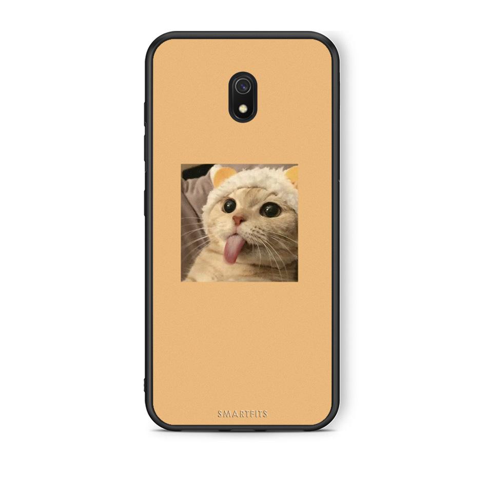 Xiaomi Redmi 8A Cat Tongue θήκη από τη Smartfits με σχέδιο στο πίσω μέρος και μαύρο περίβλημα | Smartphone case with colorful back and black bezels by Smartfits