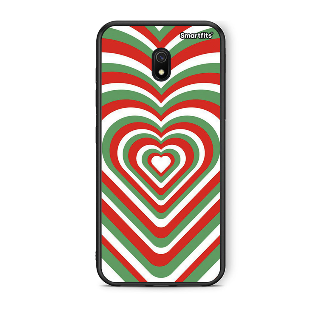 Xiaomi Redmi 8A Christmas Hearts θήκη από τη Smartfits με σχέδιο στο πίσω μέρος και μαύρο περίβλημα | Smartphone case with colorful back and black bezels by Smartfits