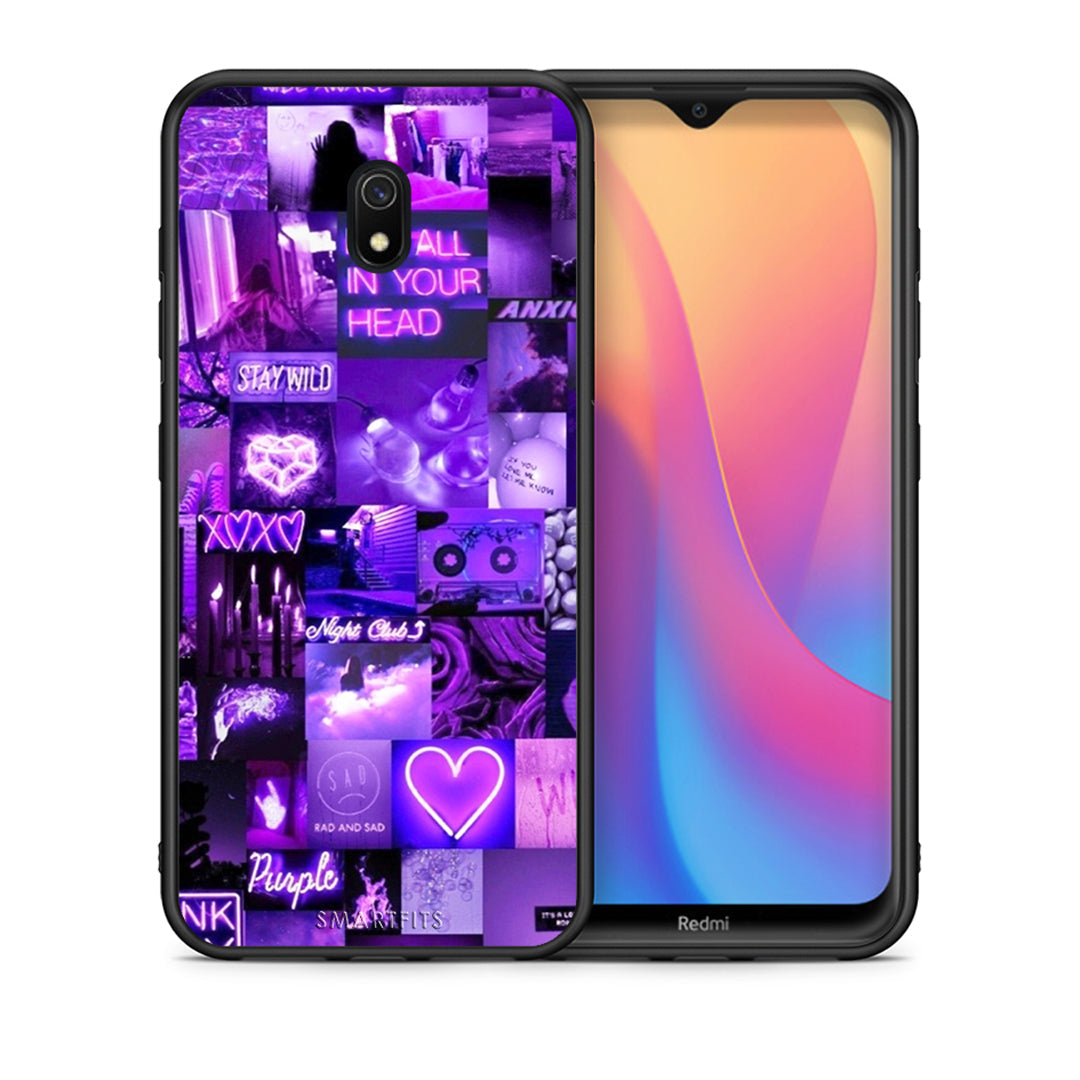 Θήκη Αγίου Βαλεντίνου Xiaomi Redmi 8A Collage Stay Wild από τη Smartfits με σχέδιο στο πίσω μέρος και μαύρο περίβλημα | Xiaomi Redmi 8A Collage Stay Wild case with colorful back and black bezels