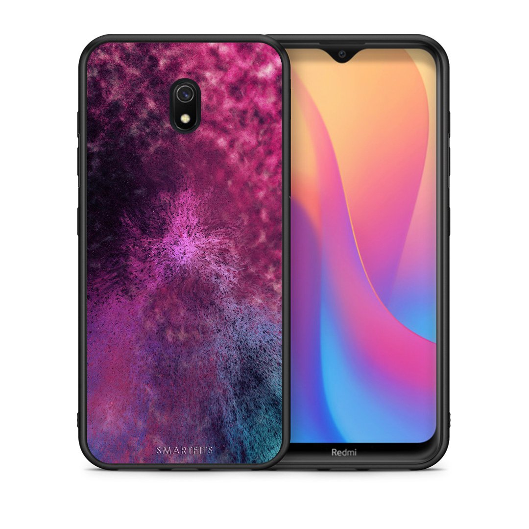 Θήκη Xiaomi Redmi 8A Aurora Galaxy από τη Smartfits με σχέδιο στο πίσω μέρος και μαύρο περίβλημα | Xiaomi Redmi 8A Aurora Galaxy case with colorful back and black bezels