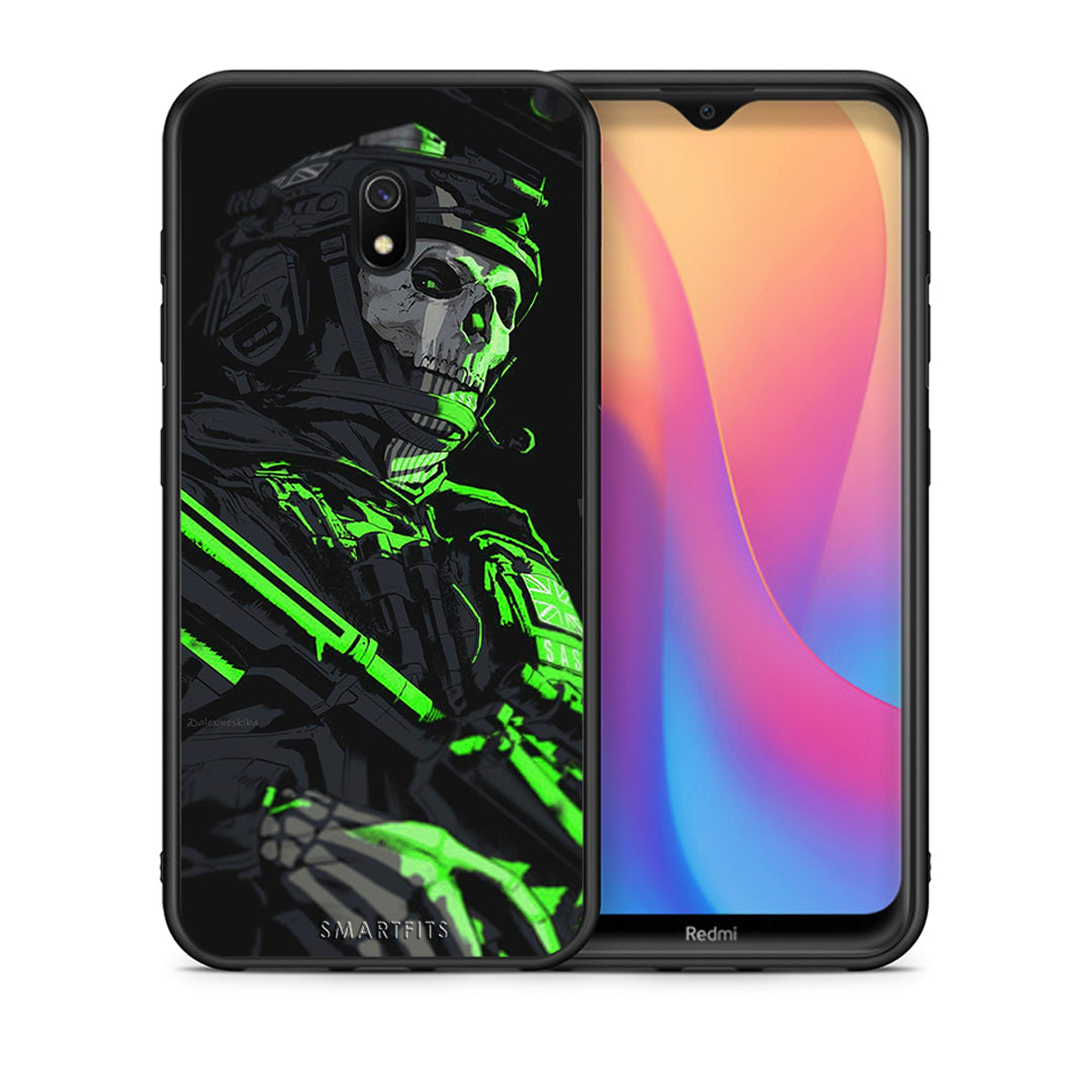 Θήκη Αγίου Βαλεντίνου Xiaomi Redmi 8A Green Soldier από τη Smartfits με σχέδιο στο πίσω μέρος και μαύρο περίβλημα | Xiaomi Redmi 8A Green Soldier case with colorful back and black bezels