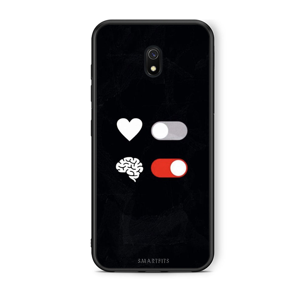 Xiaomi Redmi 8A Heart Vs Brain Θήκη Αγίου Βαλεντίνου από τη Smartfits με σχέδιο στο πίσω μέρος και μαύρο περίβλημα | Smartphone case with colorful back and black bezels by Smartfits