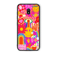 Thumbnail for Xiaomi Redmi 8A Hippie Love θήκη από τη Smartfits με σχέδιο στο πίσω μέρος και μαύρο περίβλημα | Smartphone case with colorful back and black bezels by Smartfits