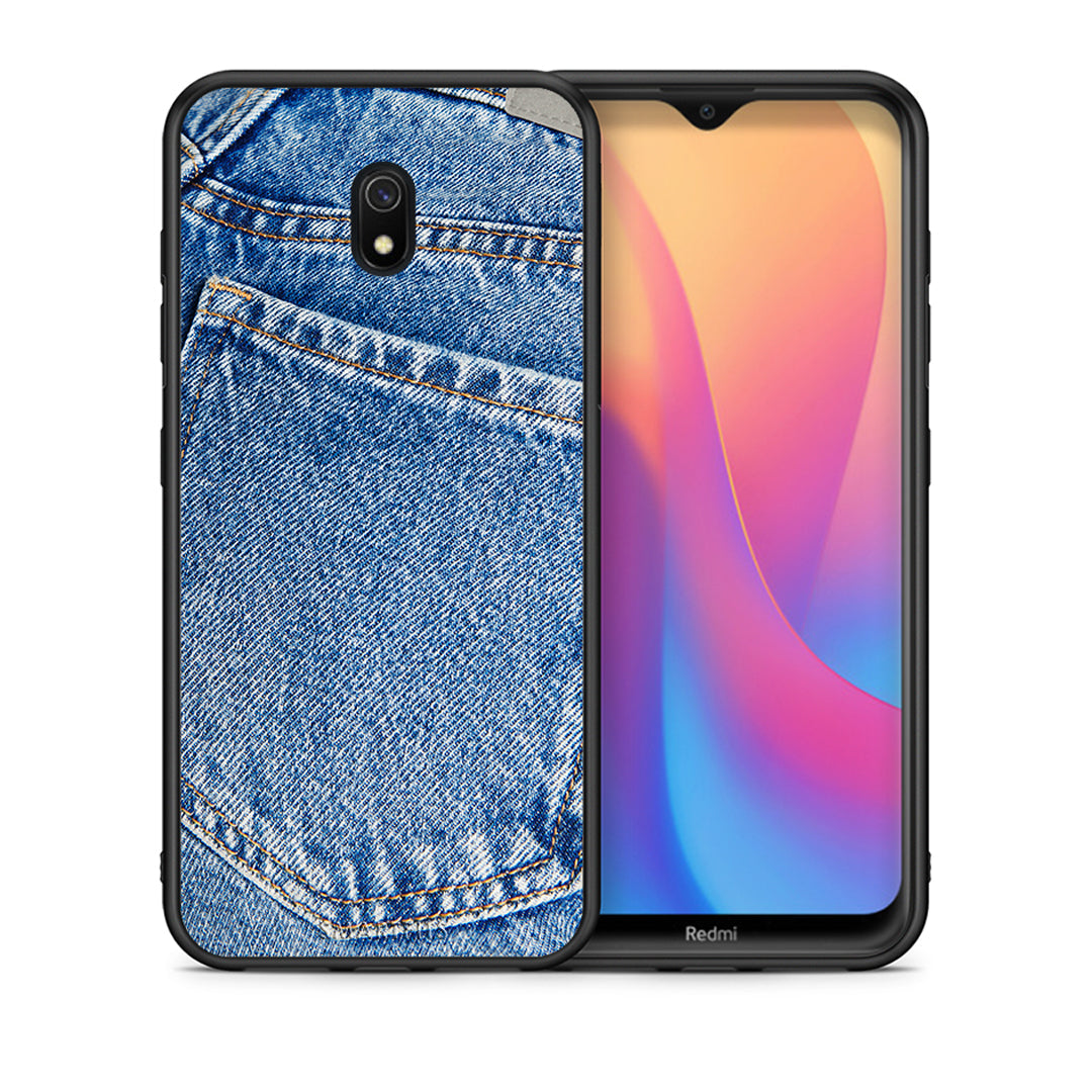 Θήκη Xiaomi Redmi 8A Jeans Pocket από τη Smartfits με σχέδιο στο πίσω μέρος και μαύρο περίβλημα | Xiaomi Redmi 8A Jeans Pocket case with colorful back and black bezels