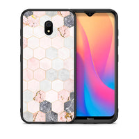 Thumbnail for Θήκη Xiaomi Redmi 8A Hexagon Pink Marble από τη Smartfits με σχέδιο στο πίσω μέρος και μαύρο περίβλημα | Xiaomi Redmi 8A Hexagon Pink Marble case with colorful back and black bezels